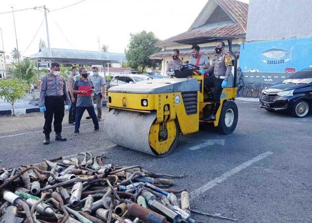 Satkantas Polres Bitung Berhasil Jaring Ratusan Knalpot Racing 