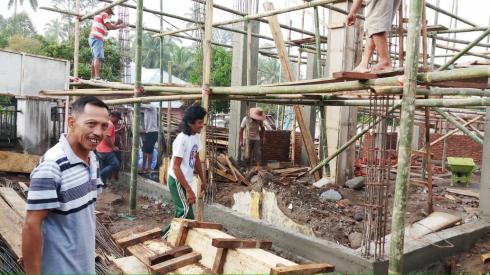 Manfaatkan ADD, Pemdes Moyag Tampoan Bangun Kantor Desa