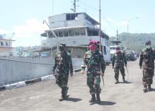 Danlantamal VIII Cek Pelaksanaan Latihan Penanggulangan Dampak Wabah Covid-19 Di Satker Bitung.